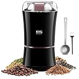 KYG Moulin à Café Électrique 300W, Broyeur à Graines de Lin, Noix, Poivre, Épices, Semences de Café et Autres avec Lames en Acier Inoxydable